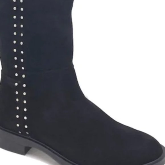 STEVEN NATURAL COMFORT Zoe Suede Riding Knee-high Boots - Black Leather - Picture 5 of 5